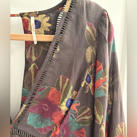 Free People Strawberry Fields Mini Floral Tunic Dress Size Small Petite - Picture 17 of 17